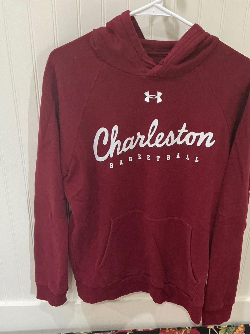 Under Armour Maroon College of Charleston Basketball Crewneck Hoodie